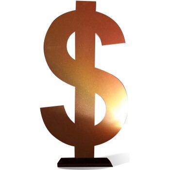 Double Sided Dollar Sign Cut Out