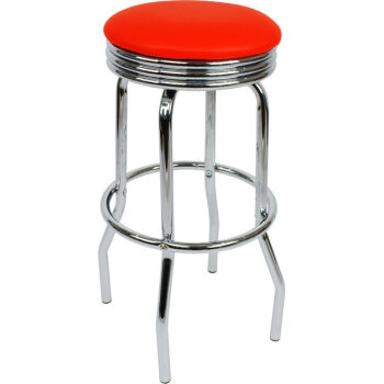 Retro Bar Stool - Red