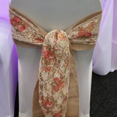 Wedding White Chair Cover & Vintage Sash